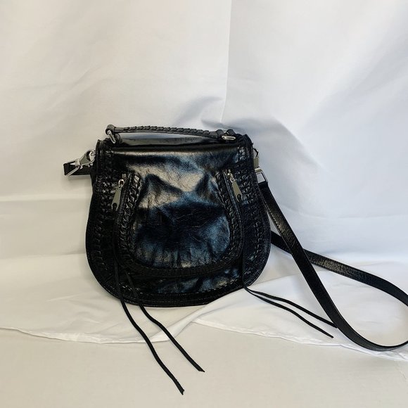 Rebecca Minkoff Vanity Saddle Bag Crossbody Black - Picture 1 of 6